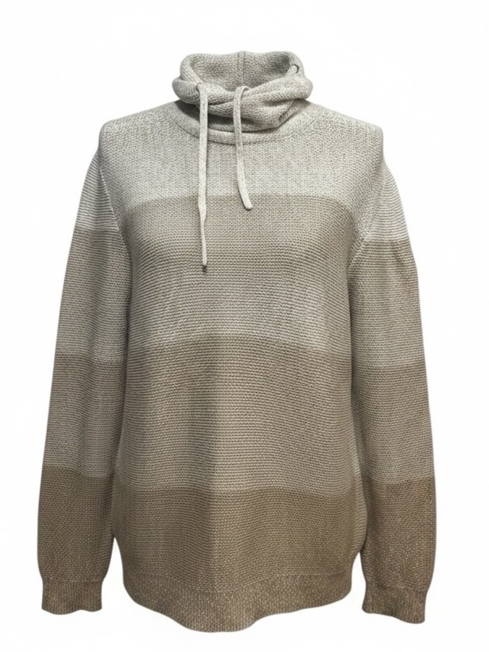 Womens Express Brown Tan  Beige Tunic Sweater Knit Turtleneck Size Large